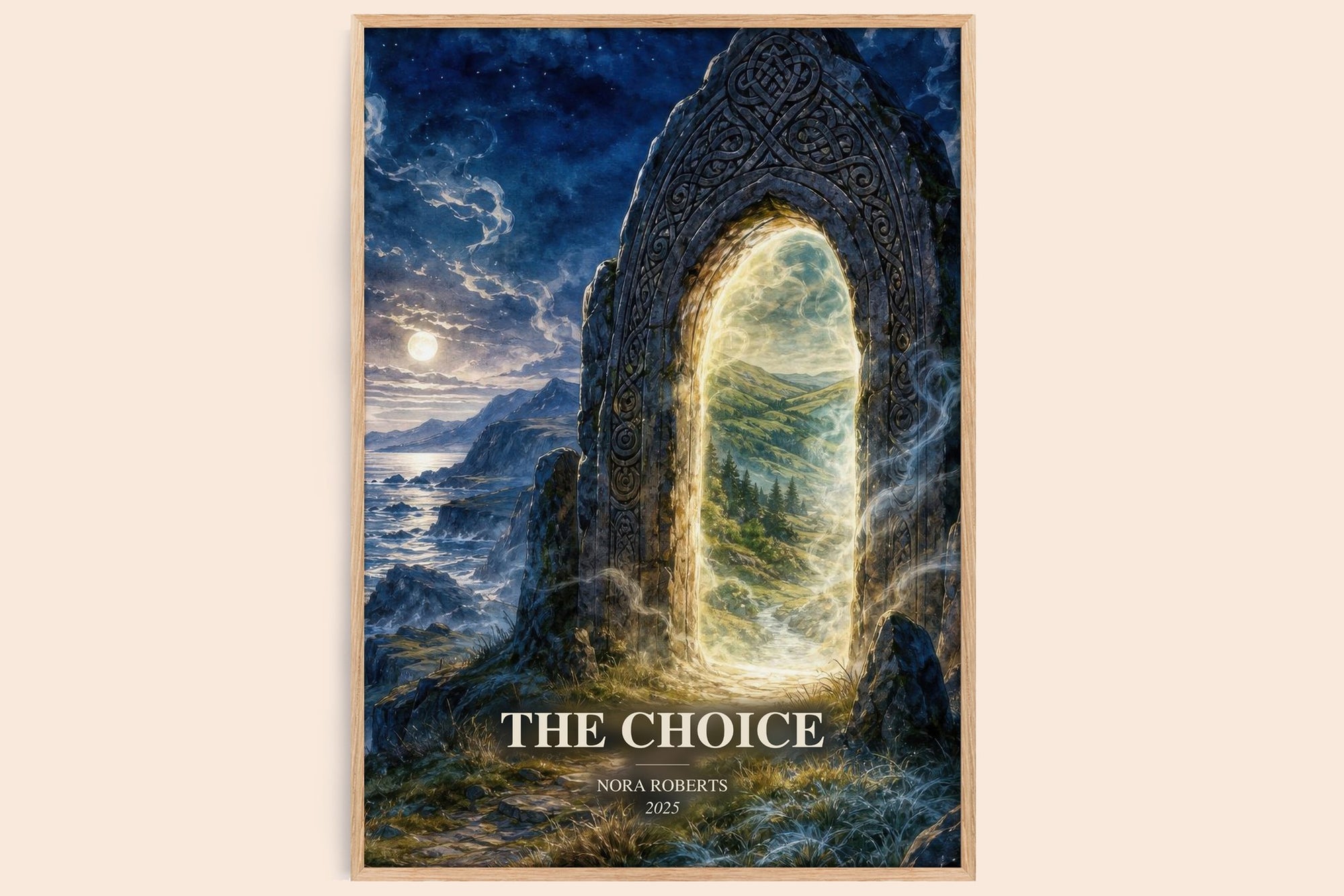 The Choice watercolour book poster by Nora Roberts – framed literary art print