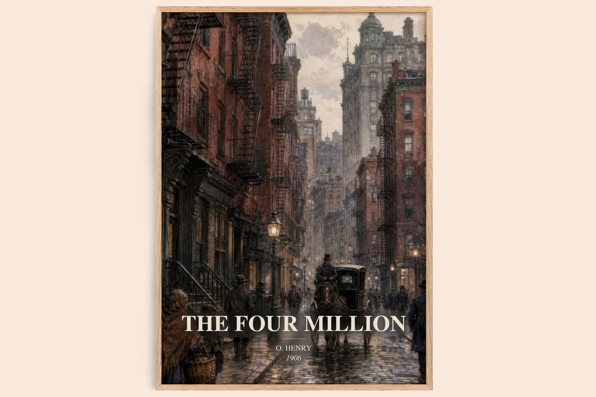 The Four Million watercolour book poster by O. Henry – framed literary art print