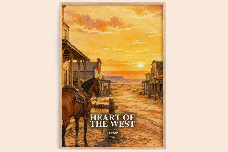 Heart Of The West watercolour book poster by O. Henry – framed literary art print