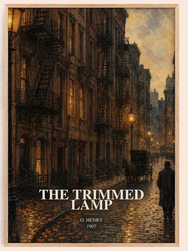 The Trimmed Lamp watercolour book poster by O. Henry – framed literary art print