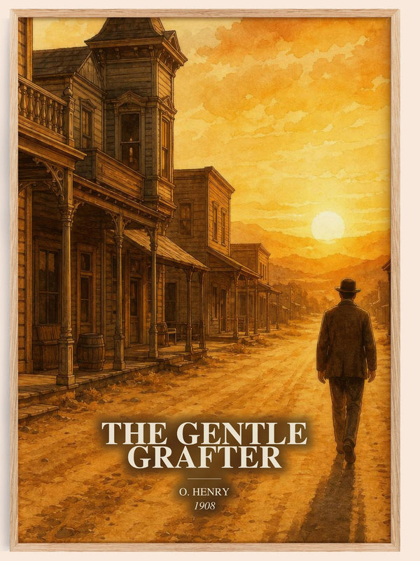The Gentle Grafter watercolour book poster by O. Henry – framed literary art print