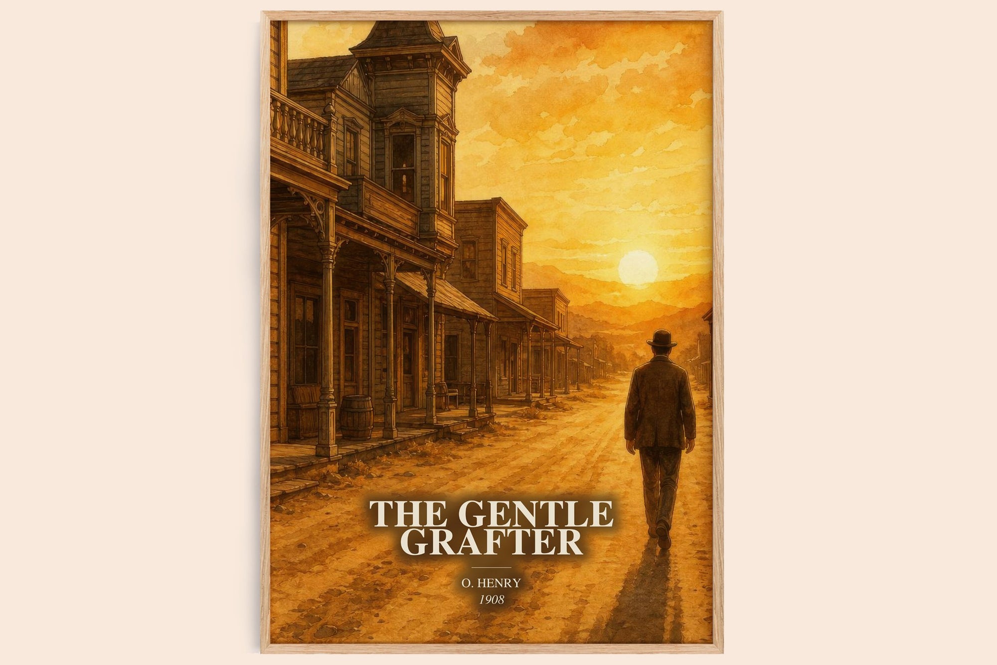 The Gentle Grafter watercolour book poster by O. Henry – framed literary art print