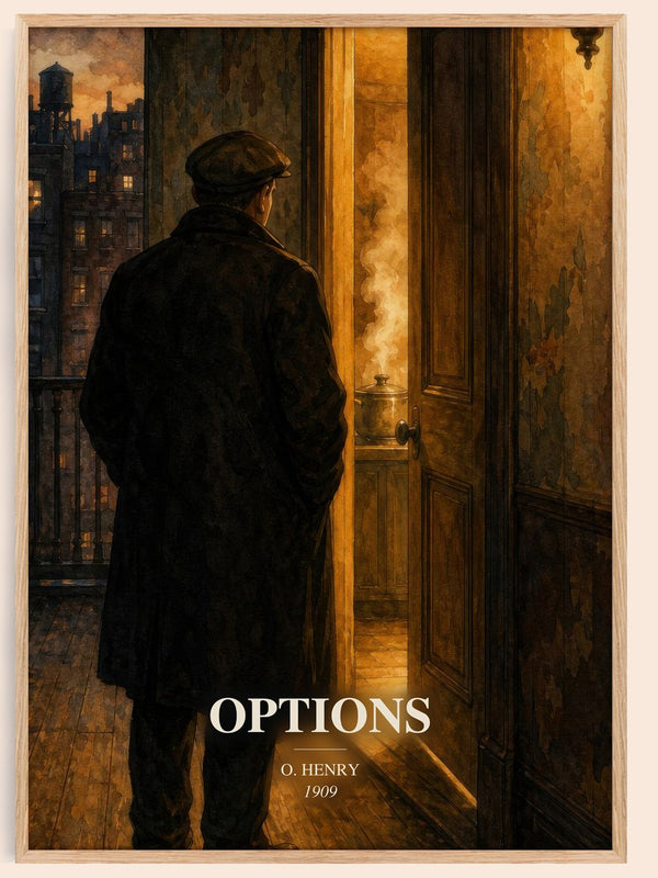 Options watercolour book poster by O. Henry – framed literary art print