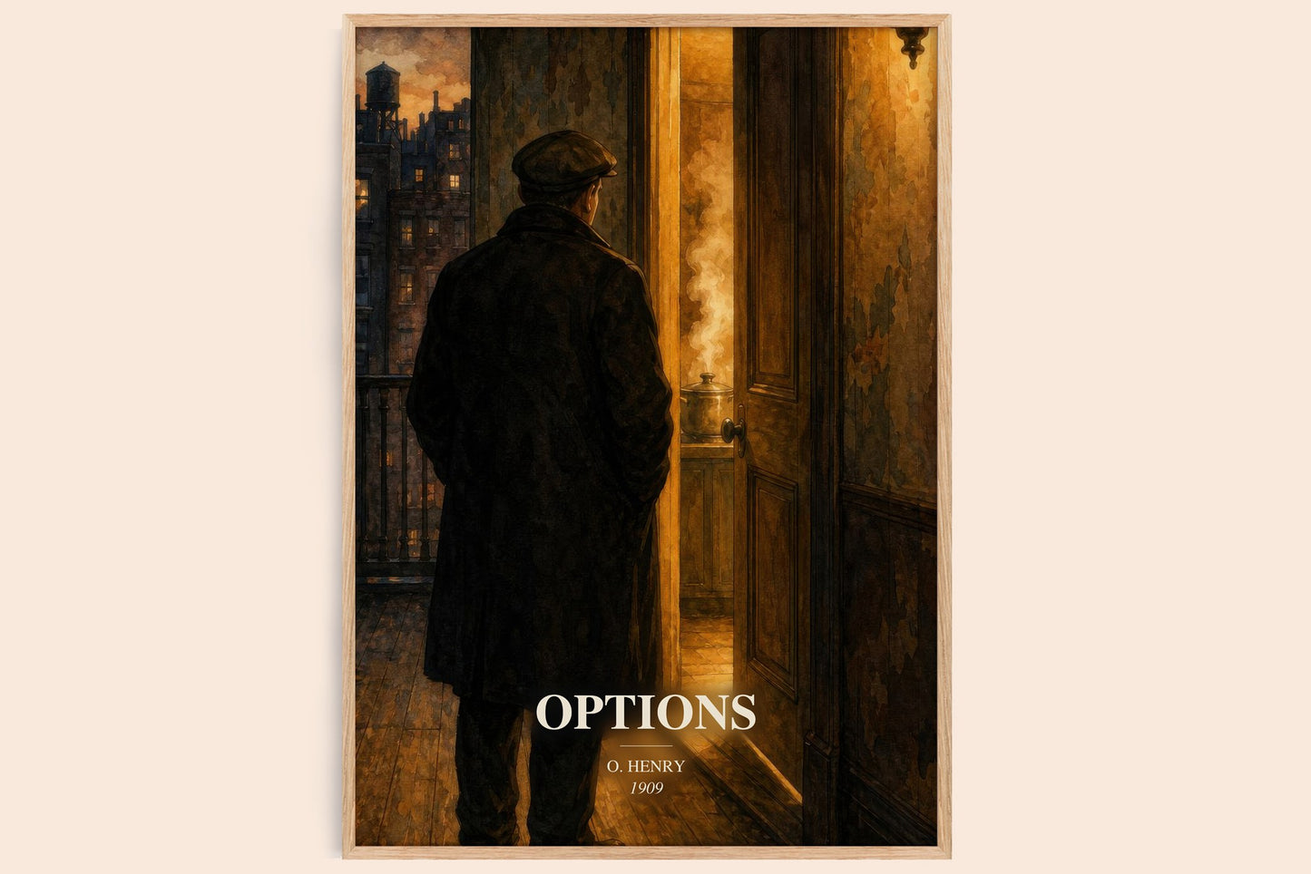 Options watercolour book poster by O. Henry – framed literary art print