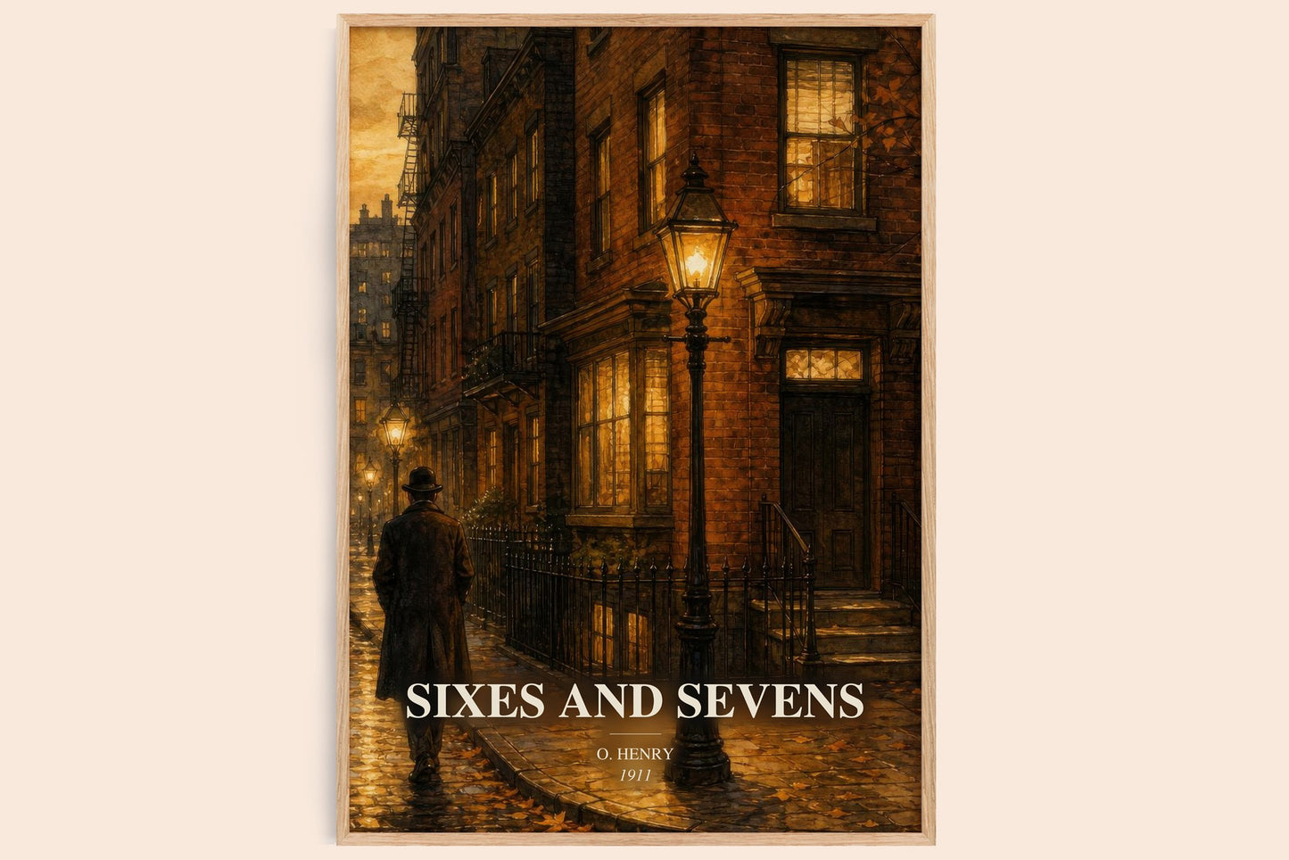 Sixes And Sevens watercolour book poster by O. Henry – framed literary art print
