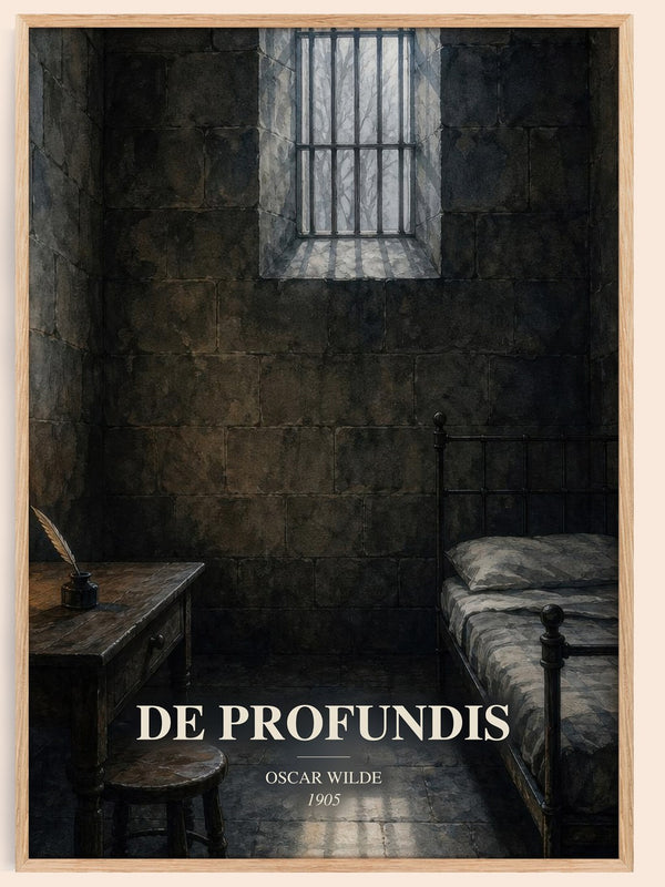 De Profundis watercolour book poster by Oscar Wilde – framed literary art print