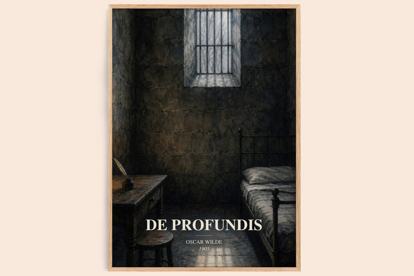 De Profundis watercolour book poster by Oscar Wilde – framed literary art print