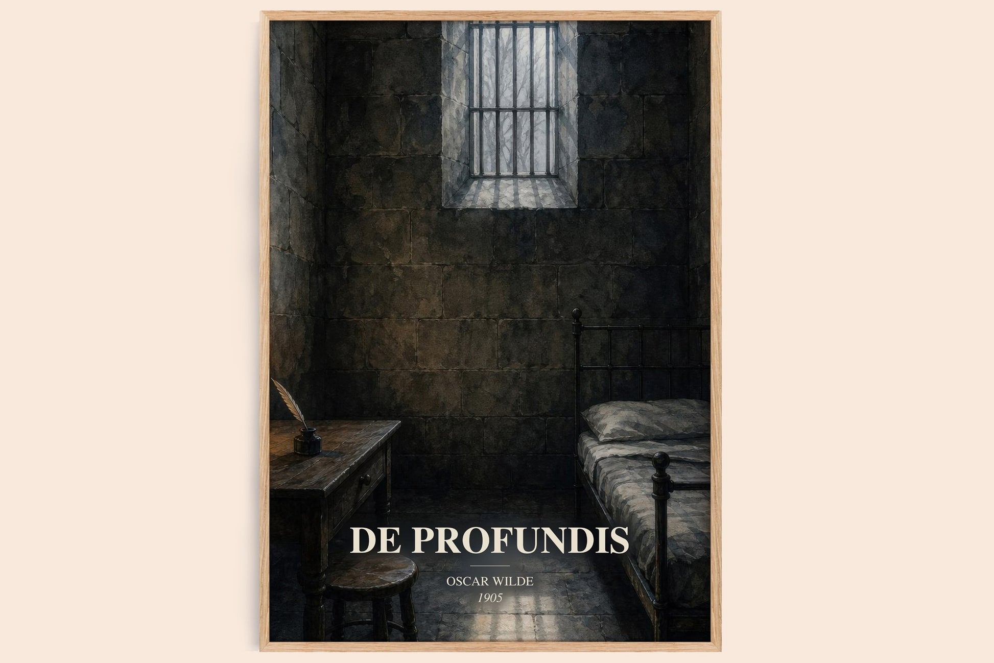 De Profundis watercolour book poster by Oscar Wilde – framed literary art print