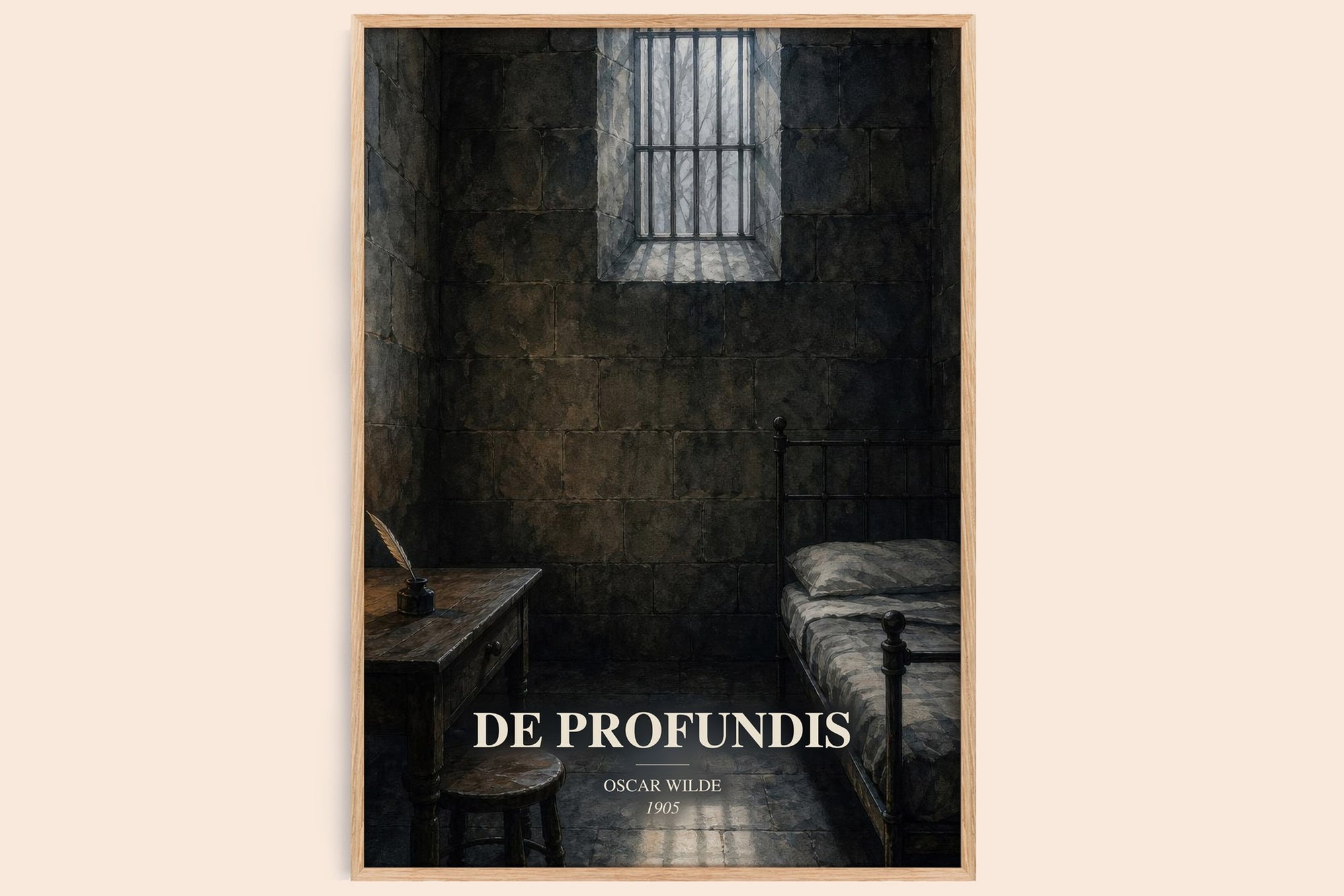 De Profundis watercolour book poster by Oscar Wilde – framed literary art print