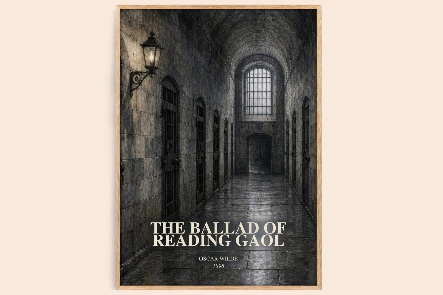 The Ballad Of Reading Gaol watercolour book poster by Oscar Wilde – framed literary art print