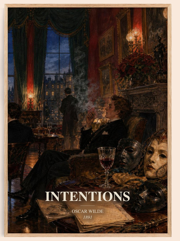 Intentions watercolour book poster by Oscar Wilde – framed literary art print
