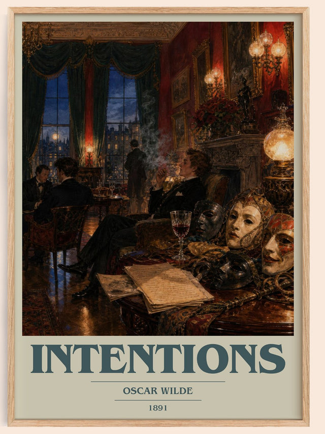 Intentions Book Cover Poster by Oscar Wilde