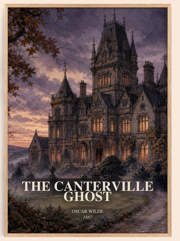 The Canterville Ghost watercolour book poster by Oscar Wilde – framed literary art print