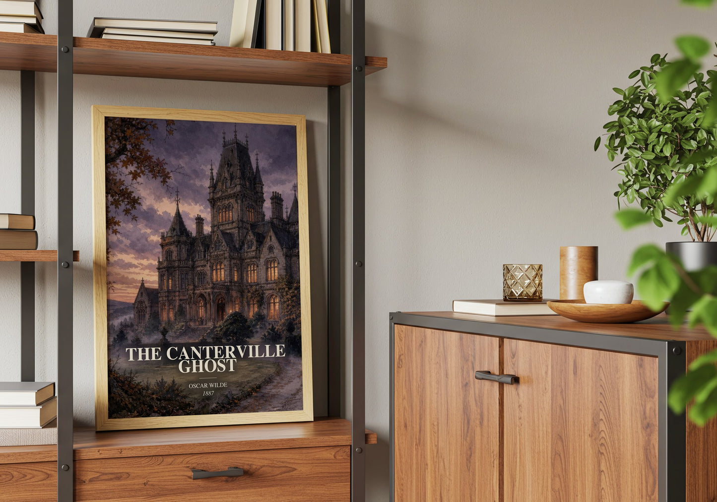 The Canterville Ghost book watercolour illustration paper finish options – matte satin gloss