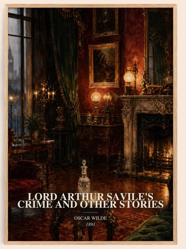 Lord Arthur Savile'S Crime And Other Stories watercolour book poster by Oscar Wilde – framed literary art print