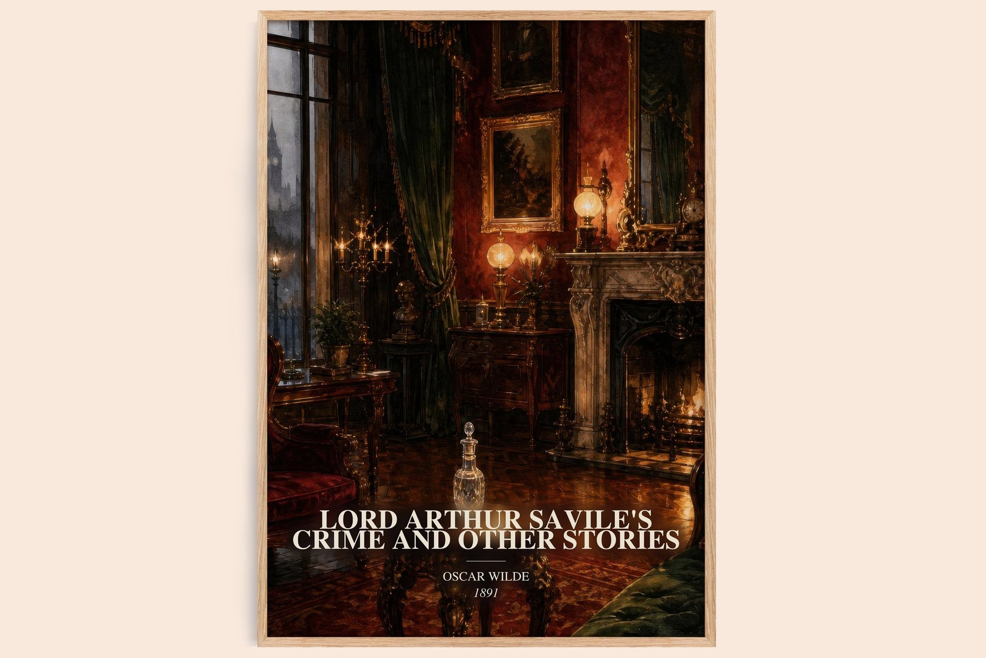 Lord Arthur Savile'S Crime And Other Stories watercolour book poster by Oscar Wilde – framed literary art print