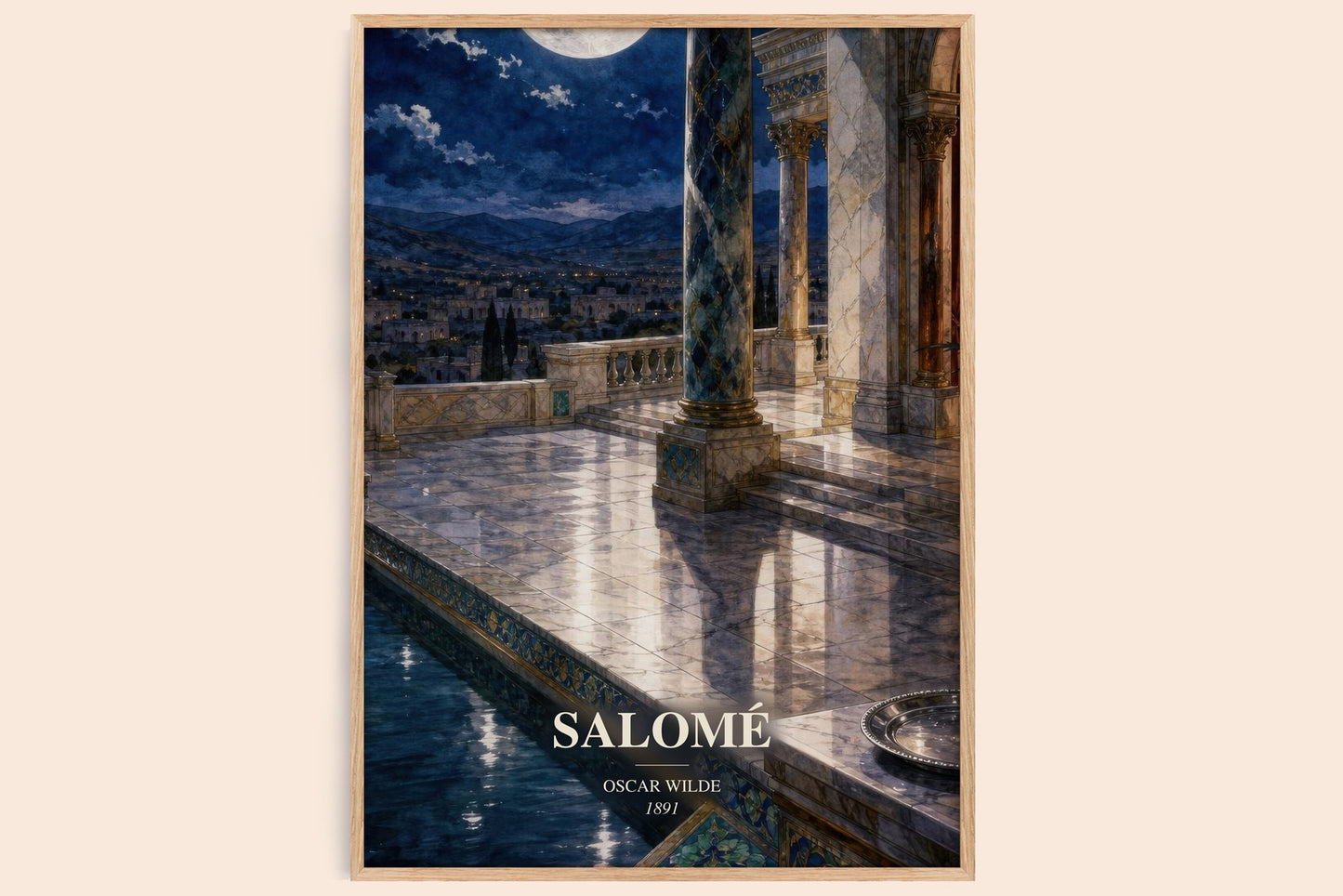 Salomé watercolour book poster by Oscar Wilde – framed literary art print