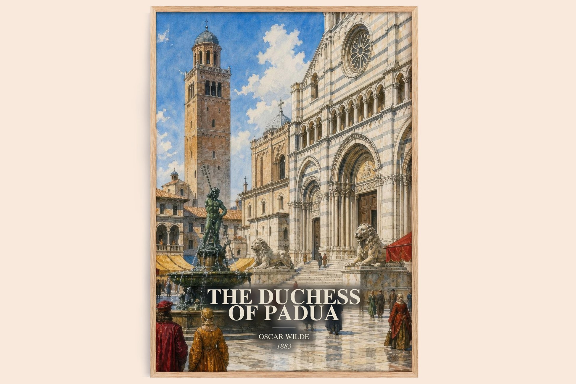 The Duchess Of Padua watercolour book poster by Oscar Wilde – framed literary art print