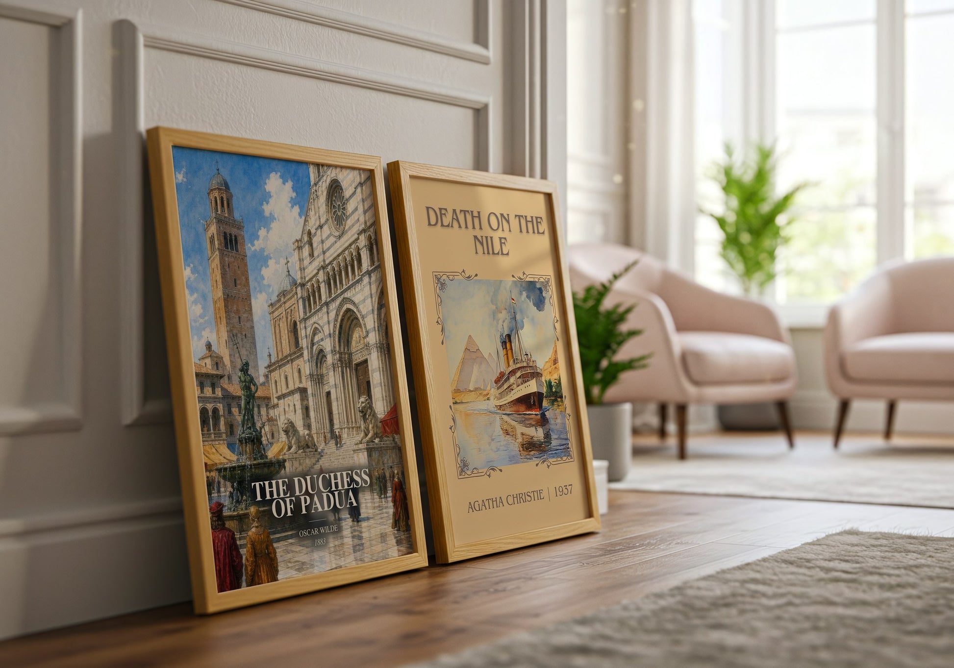 The Duchess Of Padua watercolour print framed by window – literary home decor