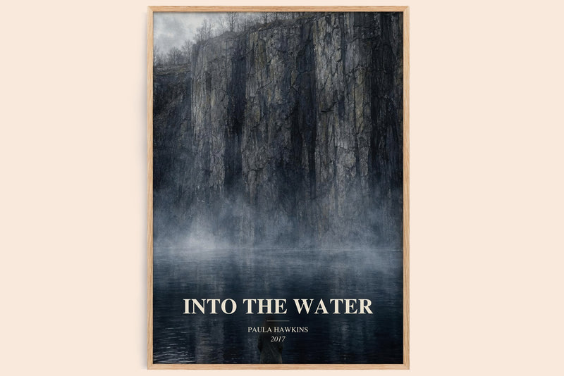 Into The Water watercolour book poster by Paula Hawkins – framed literary art print