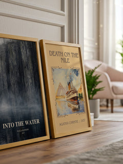 Into The Water watercolour print framed by window – literary home decor