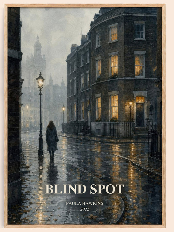 Blind Spot watercolour book poster by Paula Hawkins – framed literary art print