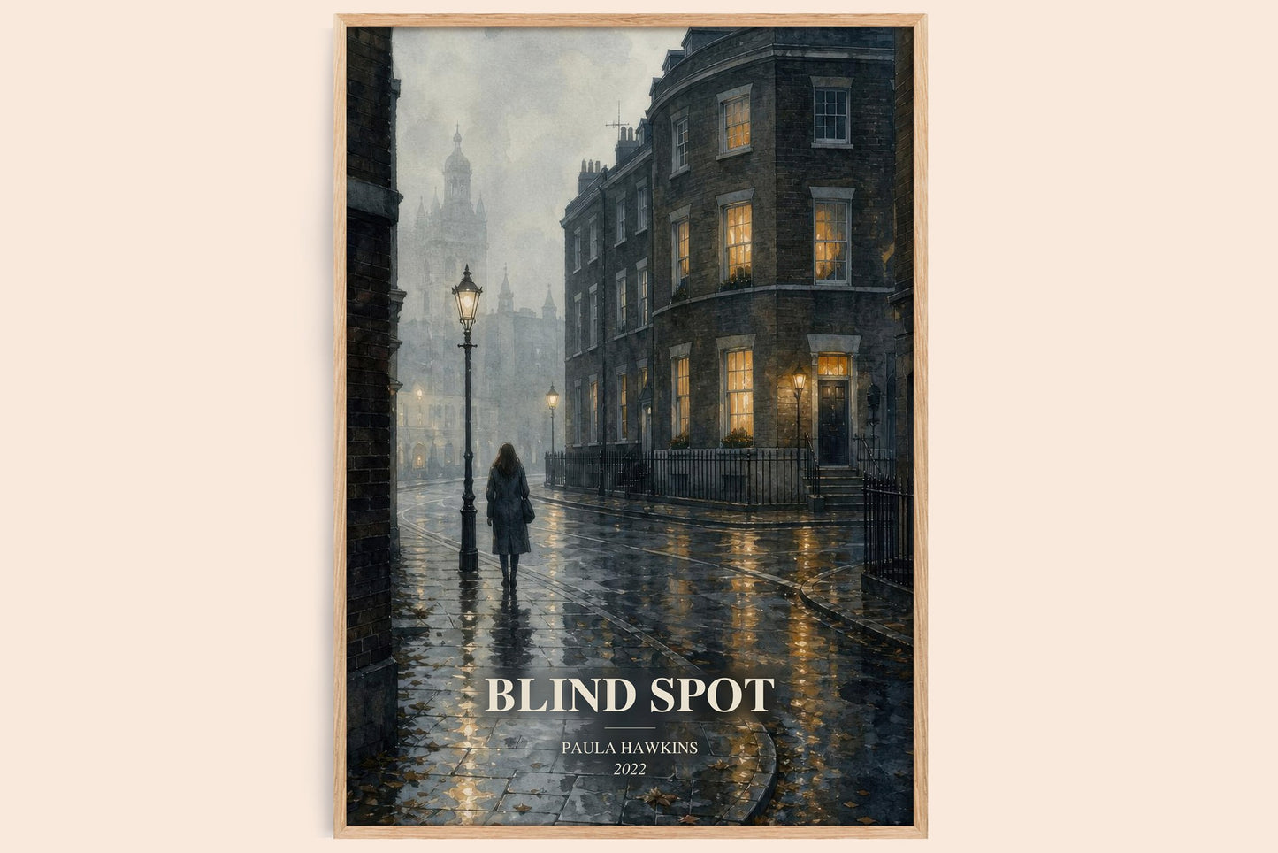 Blind Spot watercolour book poster by Paula Hawkins – framed literary art print