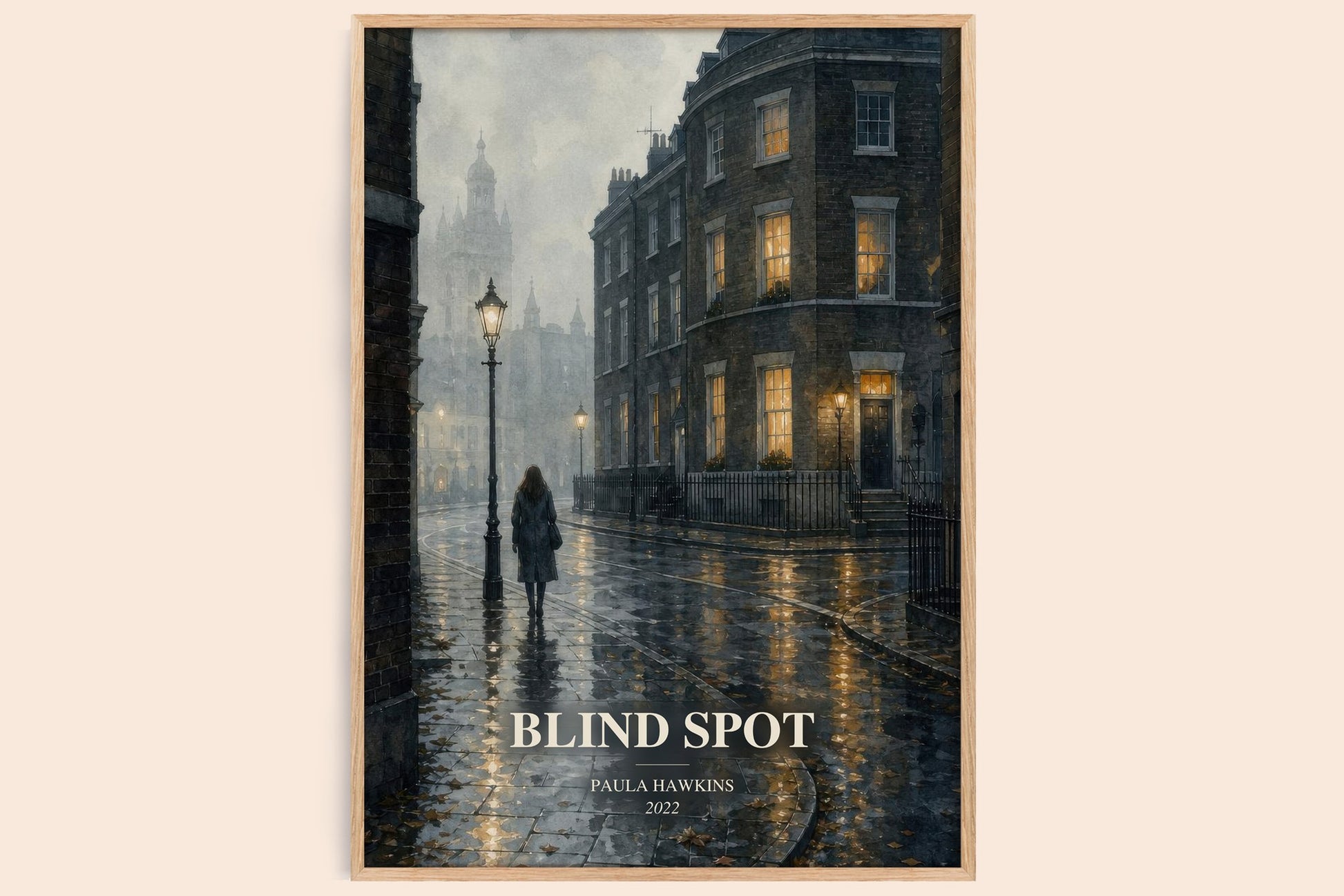 Blind Spot watercolour book poster by Paula Hawkins – framed literary art print