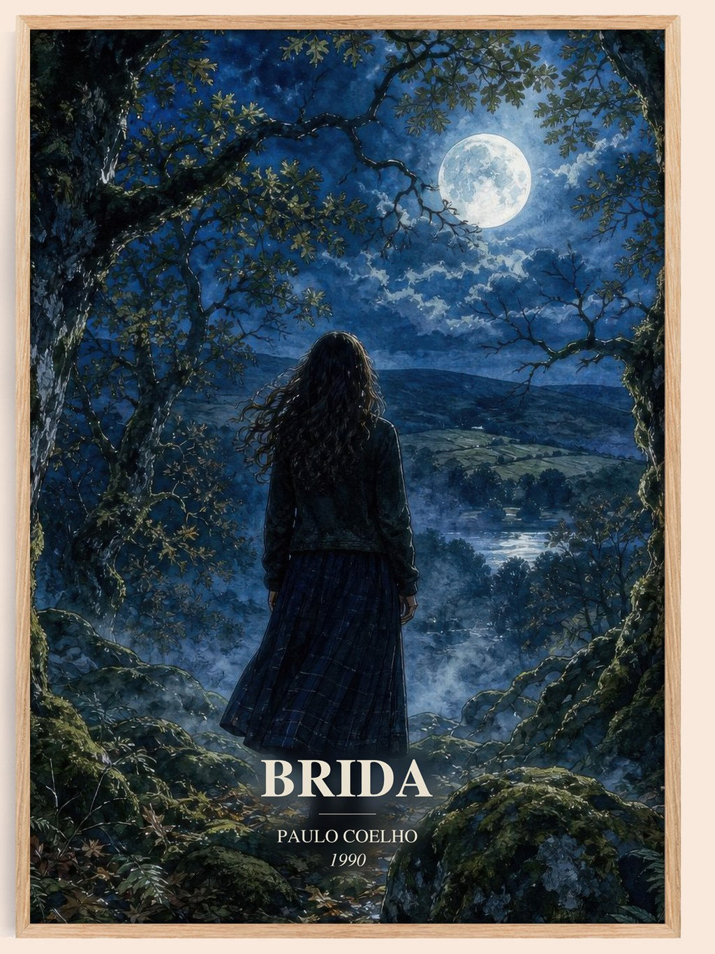 Brida watercolour book poster by Paulo Coelho – framed literary art print