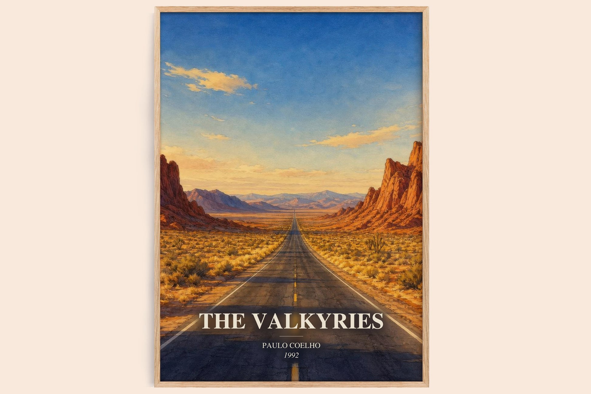 The Valkyries watercolour book poster by Paulo Coelho – framed literary art print