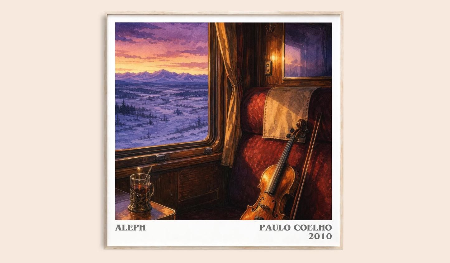 Aleph literary book poster by Paulo Coelho – framed literary art print
