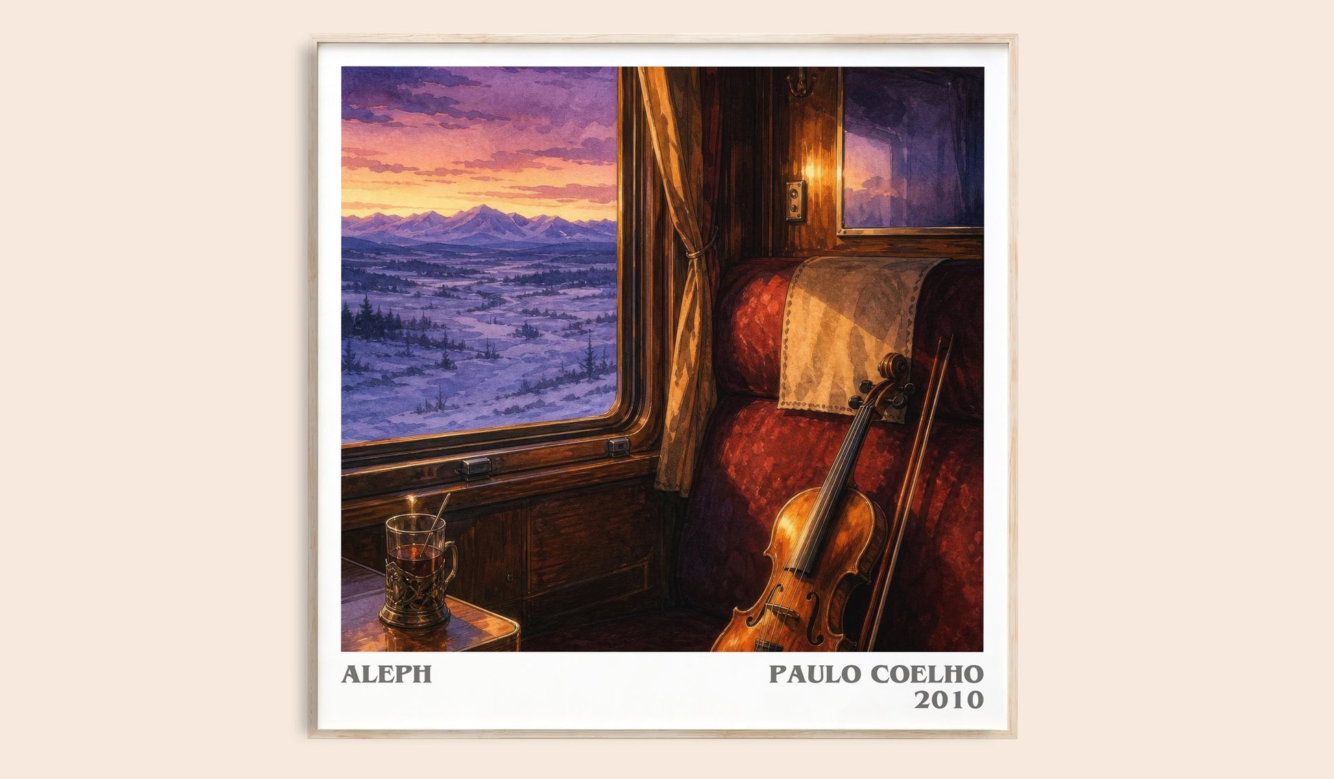 Aleph literary book poster by Paulo Coelho – framed literary art print