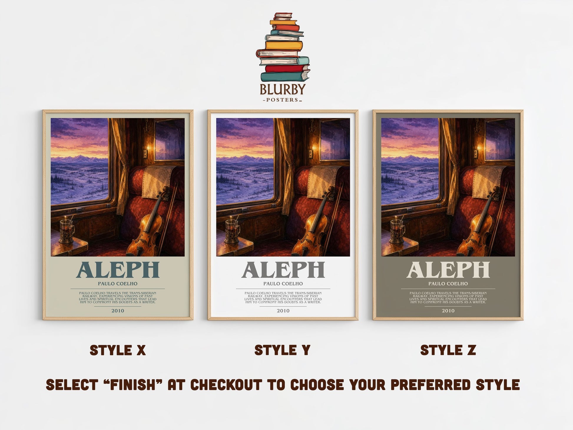 Aleph bookish print in frame leaning in hallway – contemporary fiction wall art