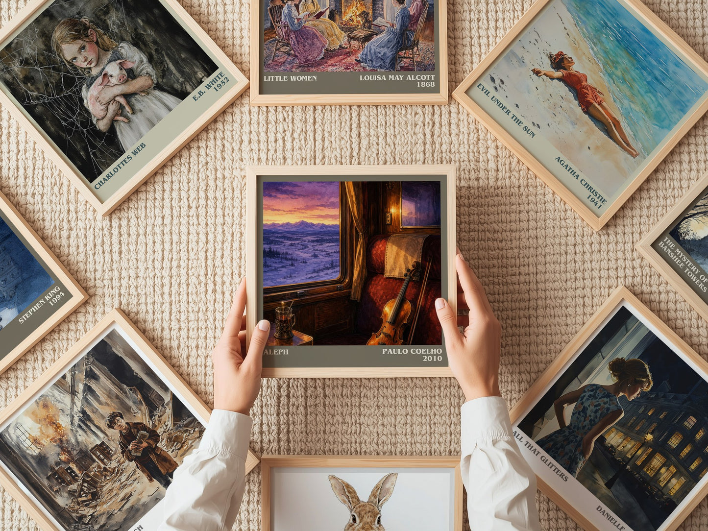 Aleph literary book poster framed on wall – contemporary fiction wall art