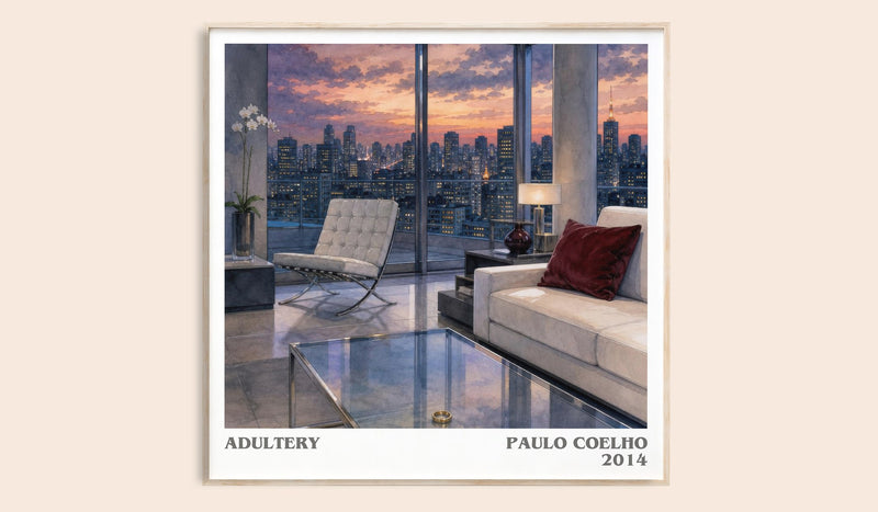 Adultery literary book poster by Paulo Coelho – framed literary art print