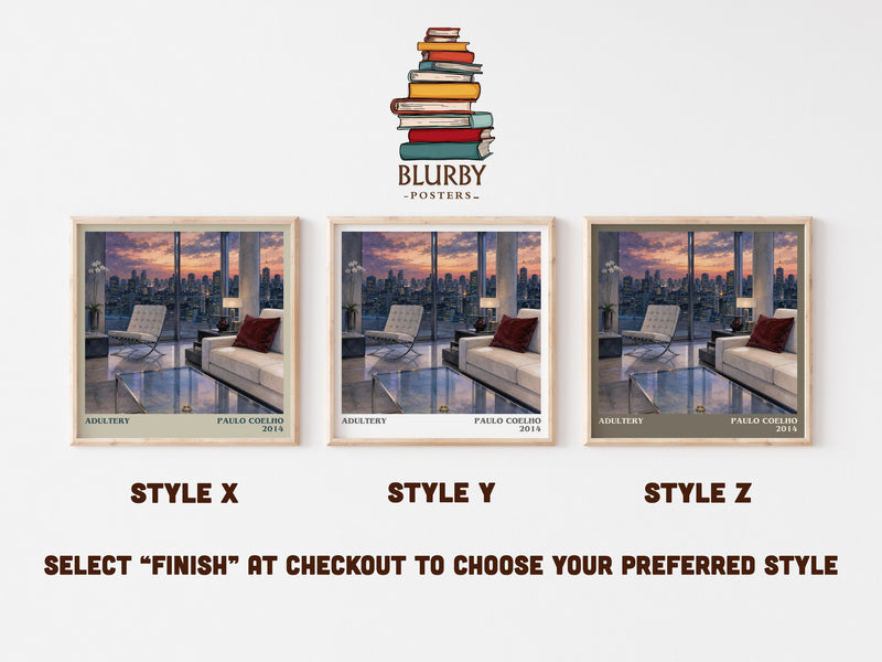Adultery literary print in frame leaning in hallway – contemporary fiction wall art