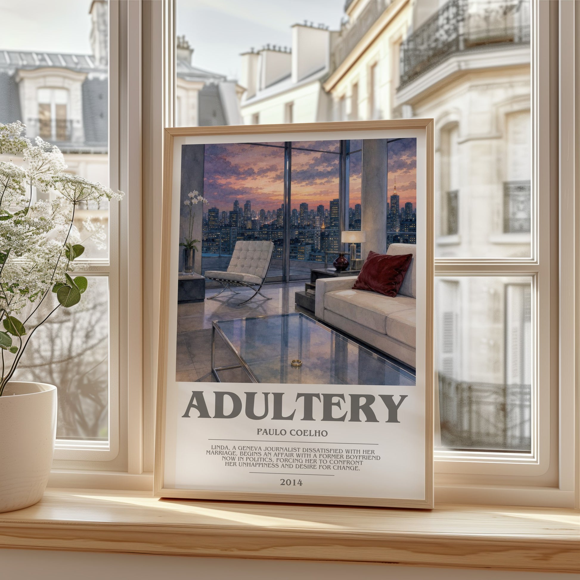 Adultery bookish poster colour and style options – Paulo Coelho book art