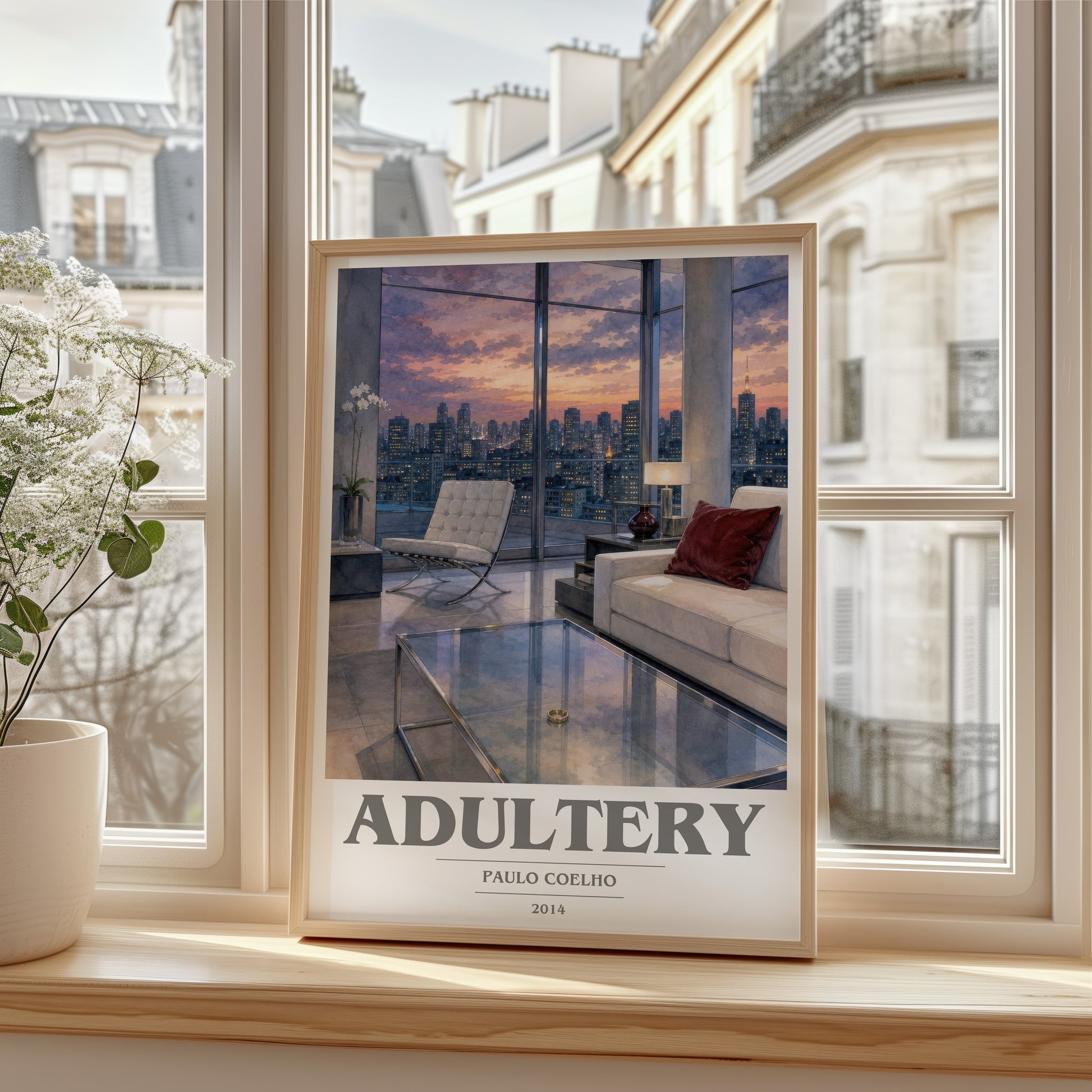 Adultery book cover poster colour and style options – Paulo Coelho book art