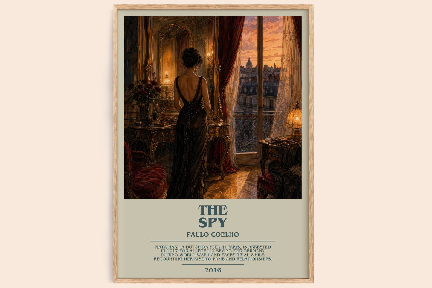 The Spy bookish book poster by Paulo Coelho – framed literary art print