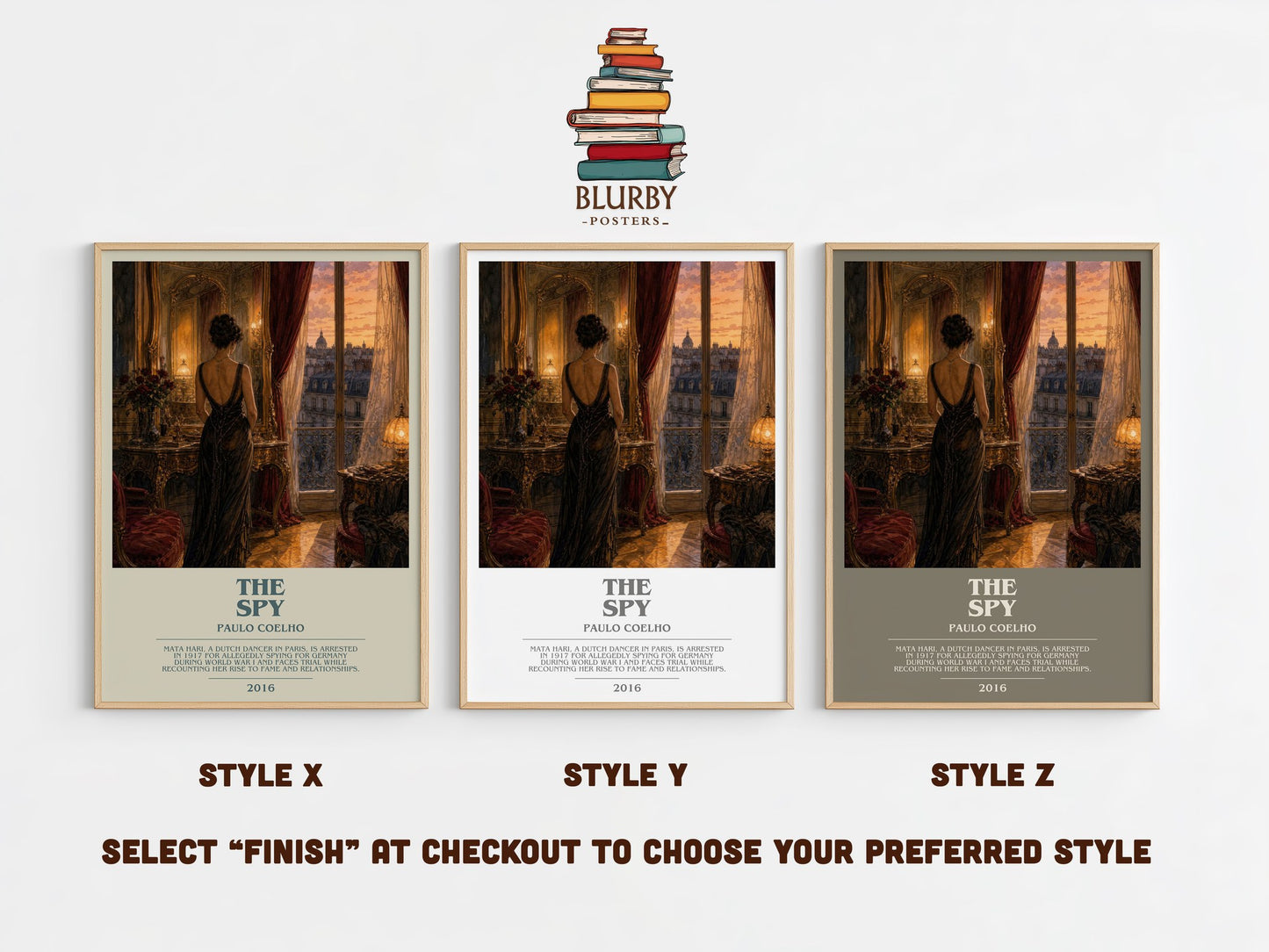 The Spy bookish print in frame leaning in hallway – historical fiction wall art