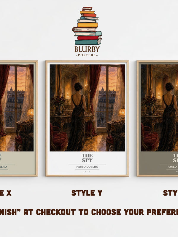 The Spy book cover print in frame leaning in hallway – historical fiction wall art