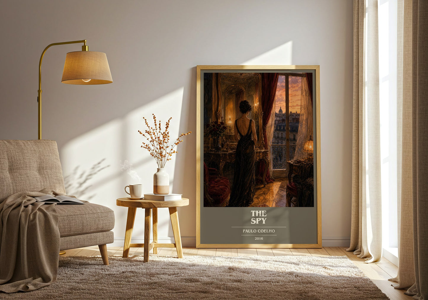 The Spy book cover print on bookshelf – Paulo Coelho fan gift
