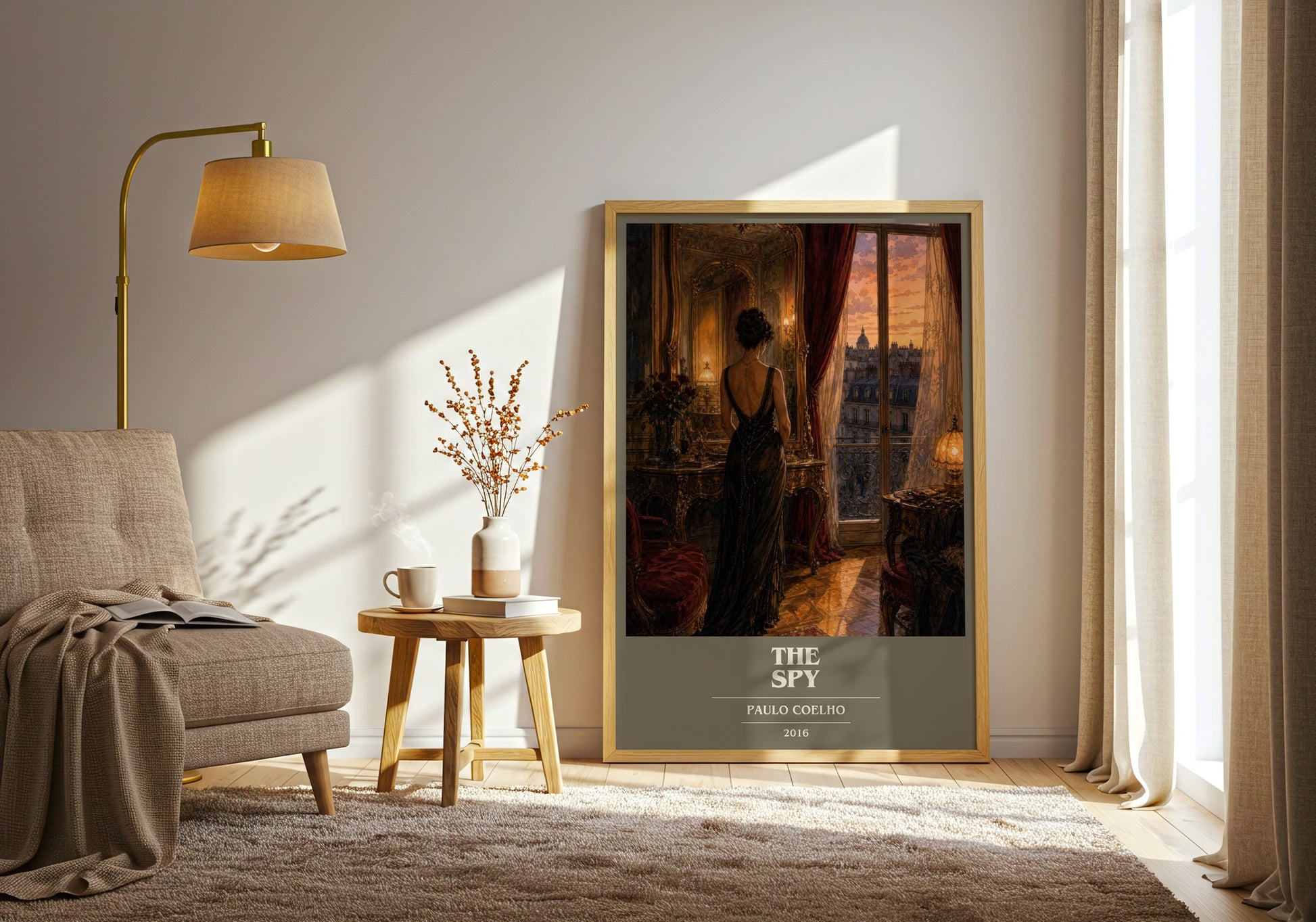 The Spy book cover print on bookshelf – Paulo Coelho fan gift