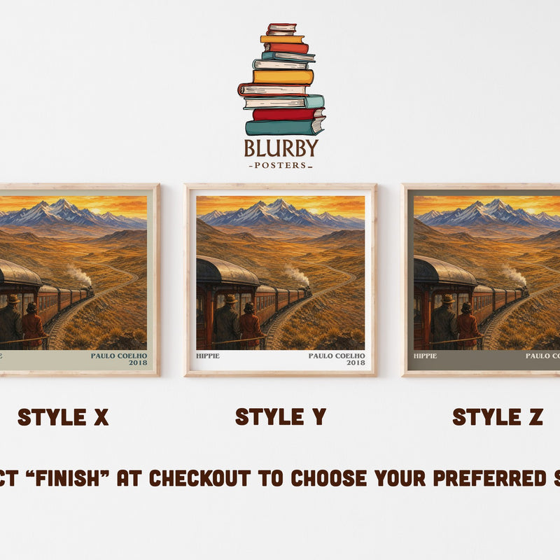 Hippie literary print in frame leaning in hallway – literary fiction wall art