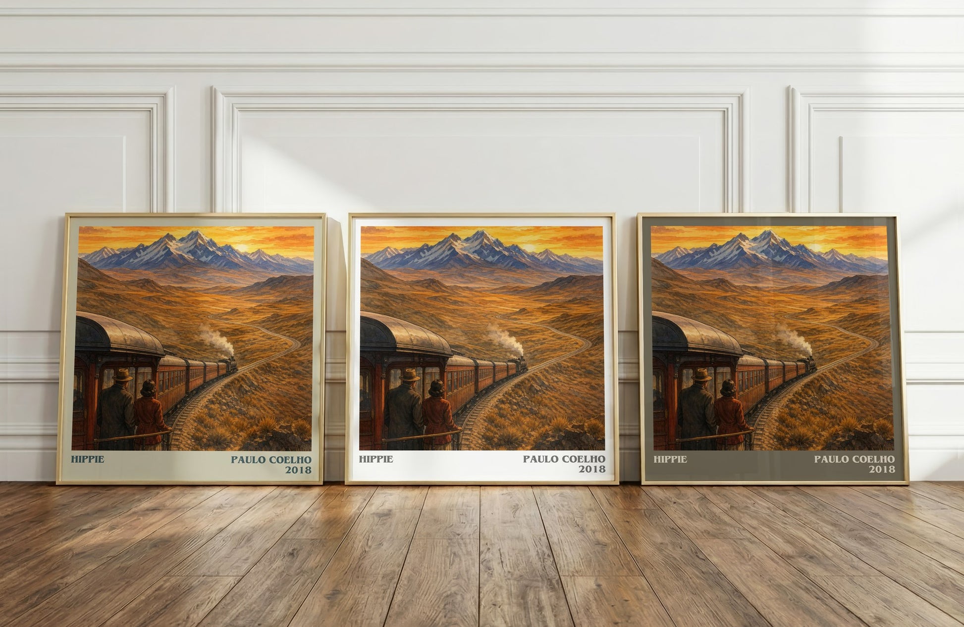 Hippie literary art print colour and style options – Paulo Coelho book art