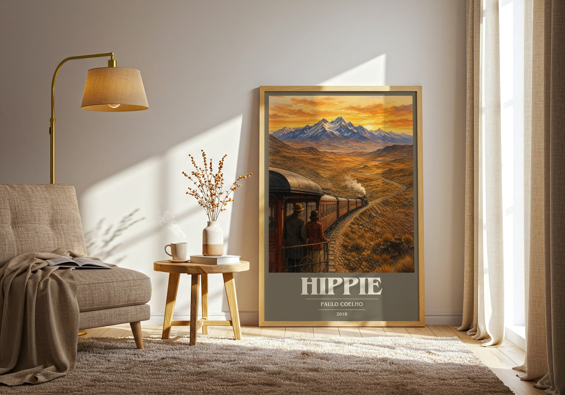 Hippie book cover print on bookshelf – Paulo Coelho fan gift
