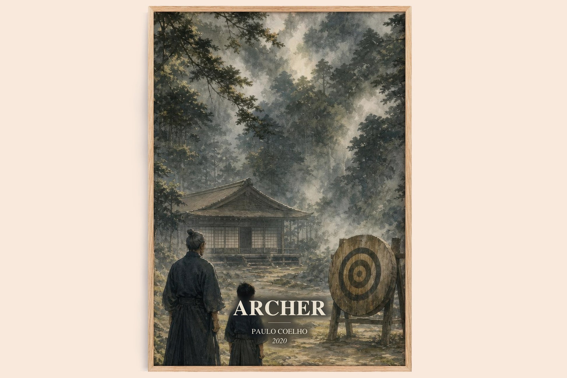 Archer watercolour book poster by Paulo Coelho – framed literary art print