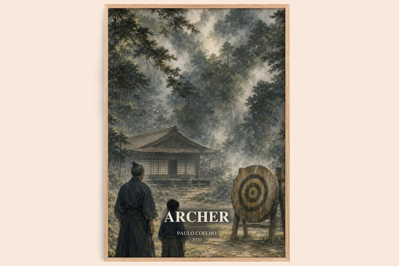 Archer watercolour book poster by Paulo Coelho – framed literary art print