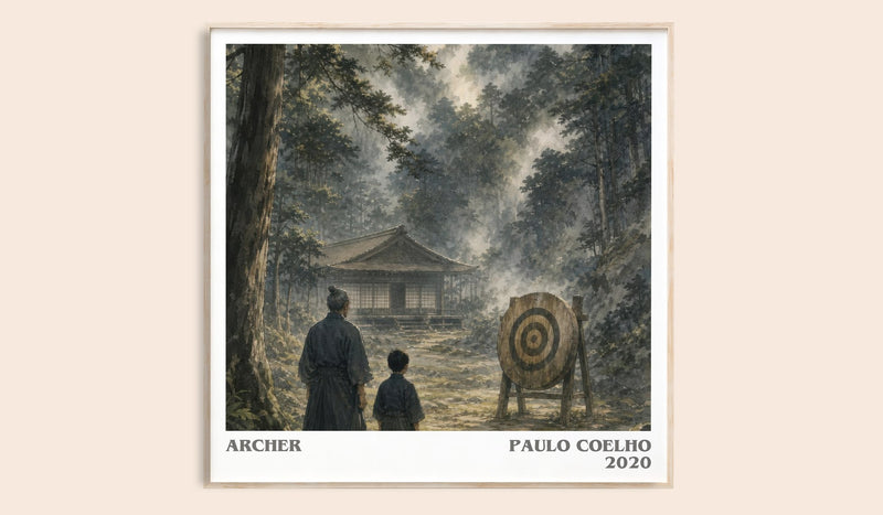 Archer literary book poster by Paulo Coelho – framed literary art print