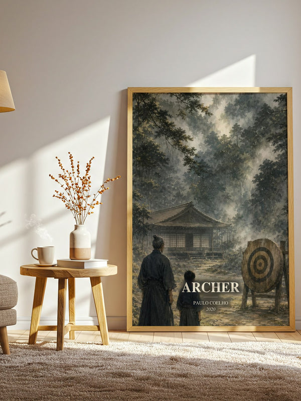 Archer watercolour print in frame leaning in hallway – philosophy wall art